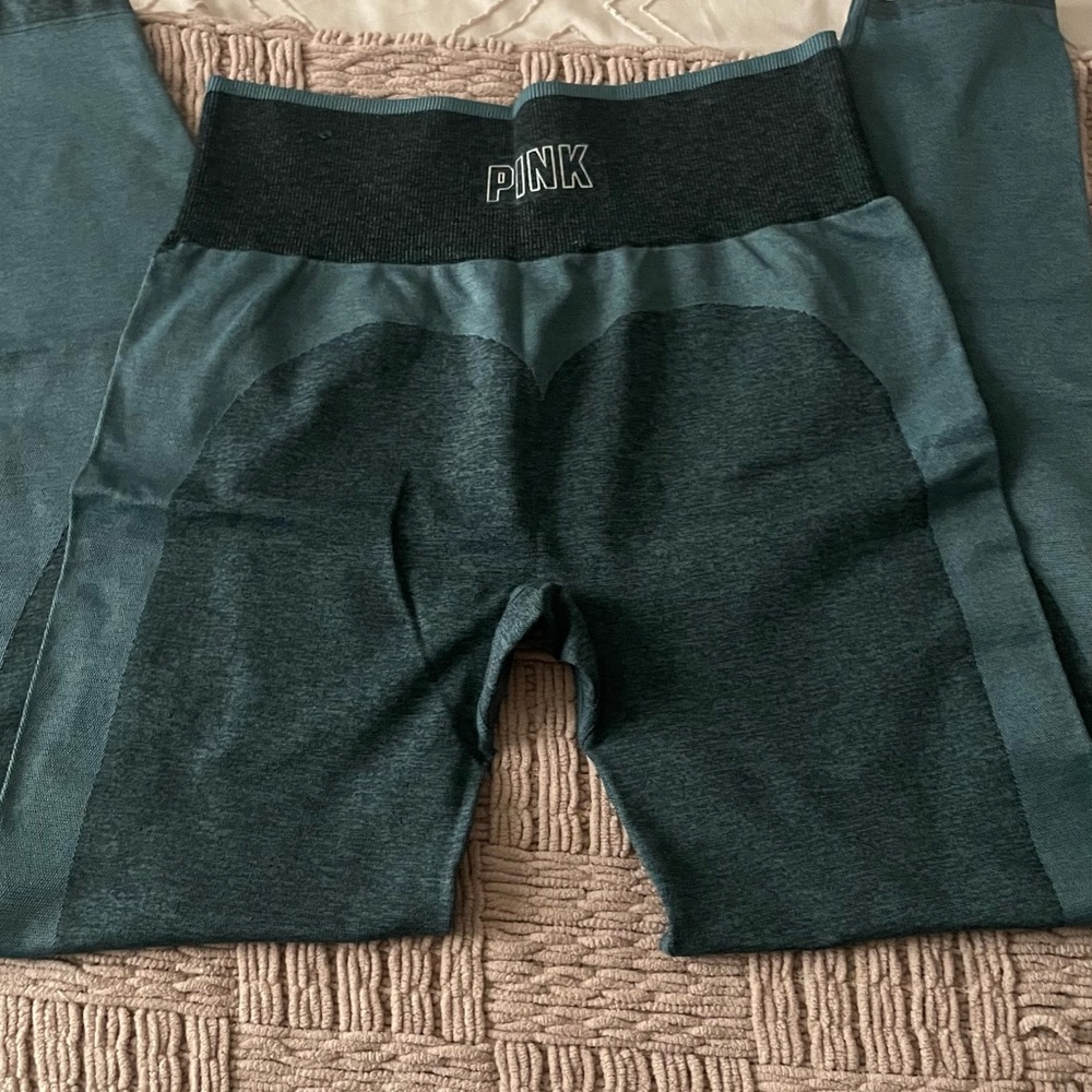 Victoria's Secret Pink Teal Seamless Leggings